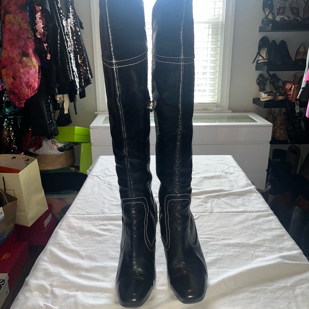 Karen Millen Black Knee-High Women's Boots